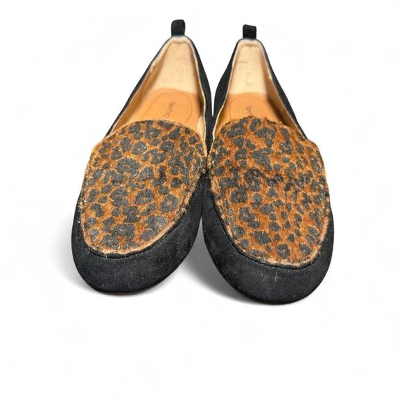 Baretraps Elliana Women’s Size 9 Loafers Black & Leopard Print Slip-On Flats - Picture 2 of 7